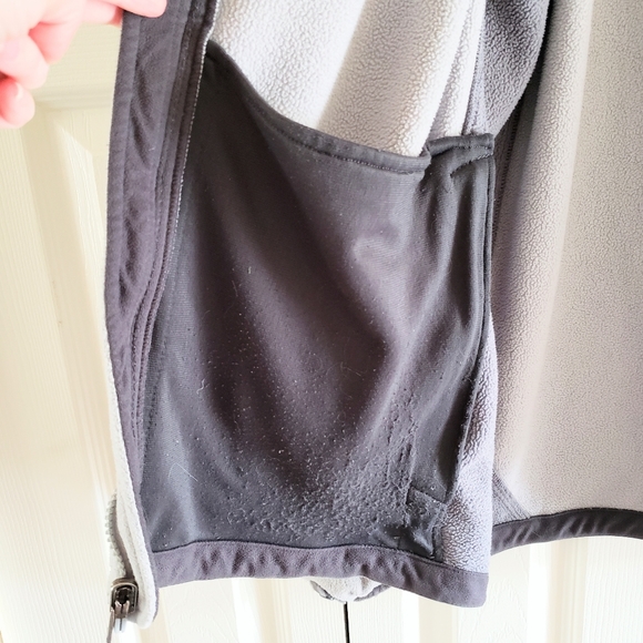 North Face Grey Fleece Zip Up Jacket Pockets Large - Picture 8 of 9